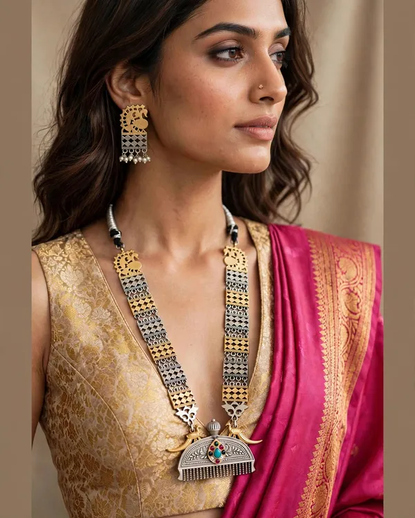 Dual_Tone_Brass_Long_Necklace_Set