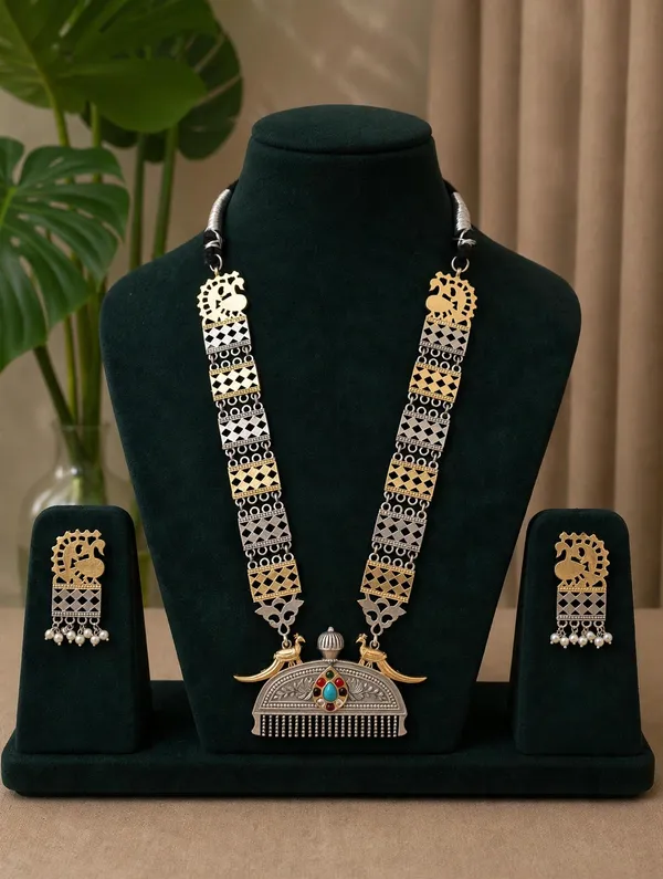 Dual_Tone_Brass_Long_Necklace_Set