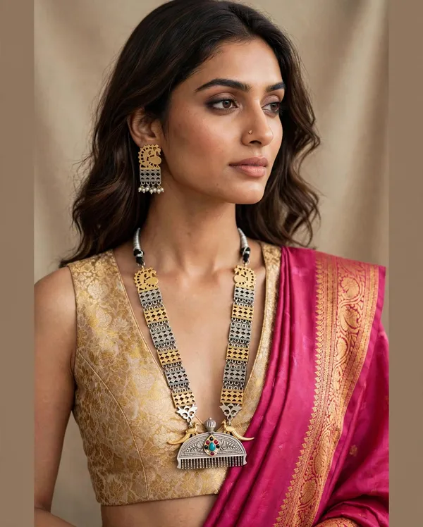 Dual_Tone_Brass_Long_Necklace_Set