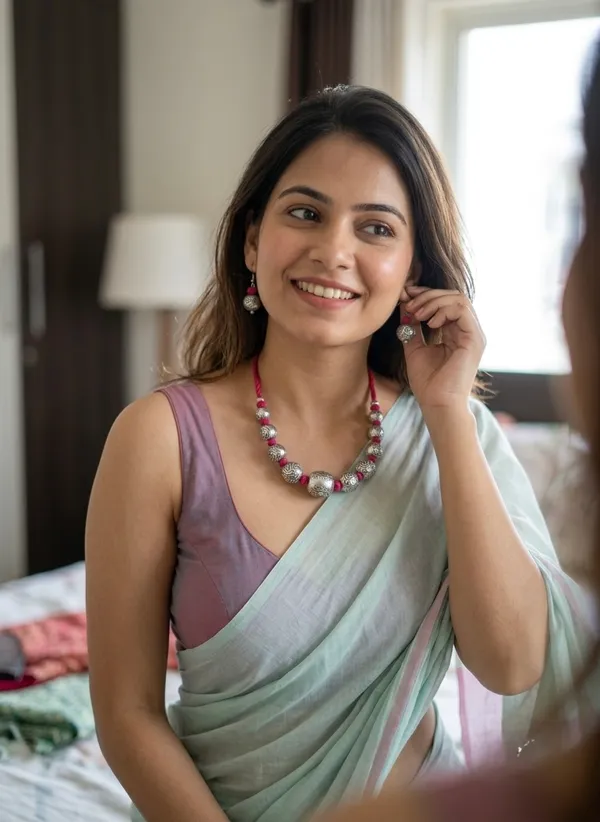 Oxidised_Silver_Tone_Necklace_Set_With_Earrings
