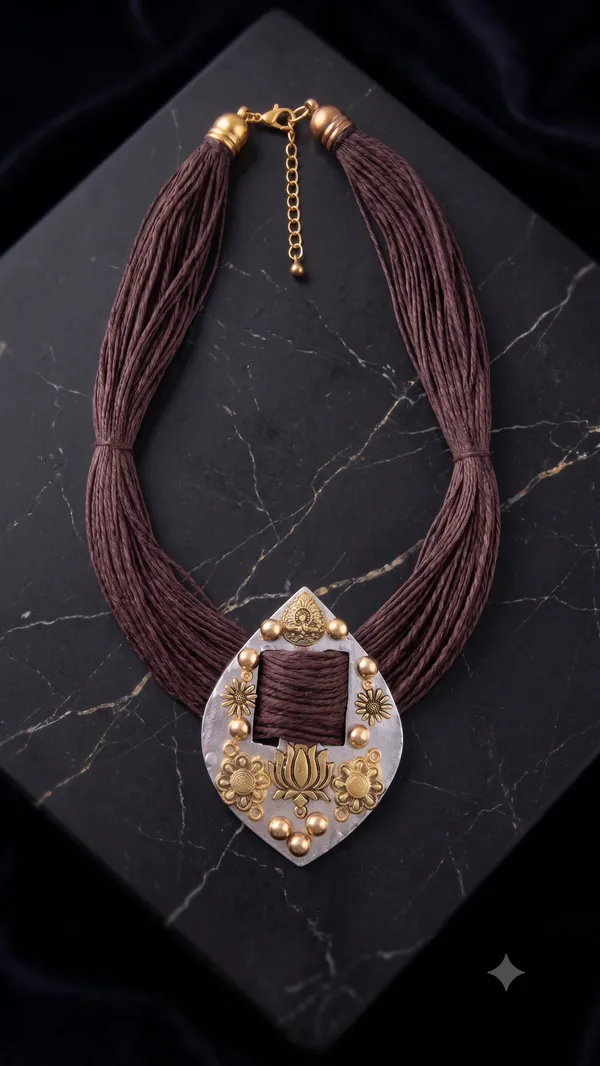 JBA_Brown_Jute_Thread_Statement_Necklace