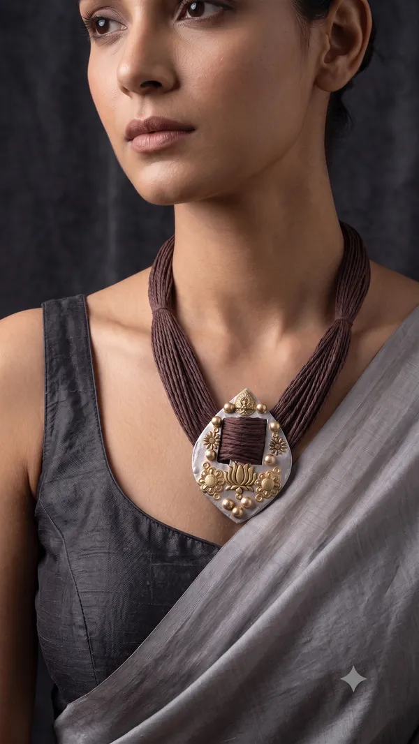 JBA_Brown_Jute_Thread_Statement_Necklace
