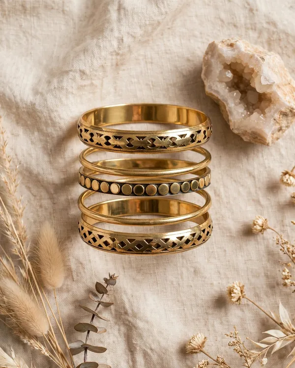 Oxidised_Bangle_Stack_(Set_of_5)_-_Golden_look