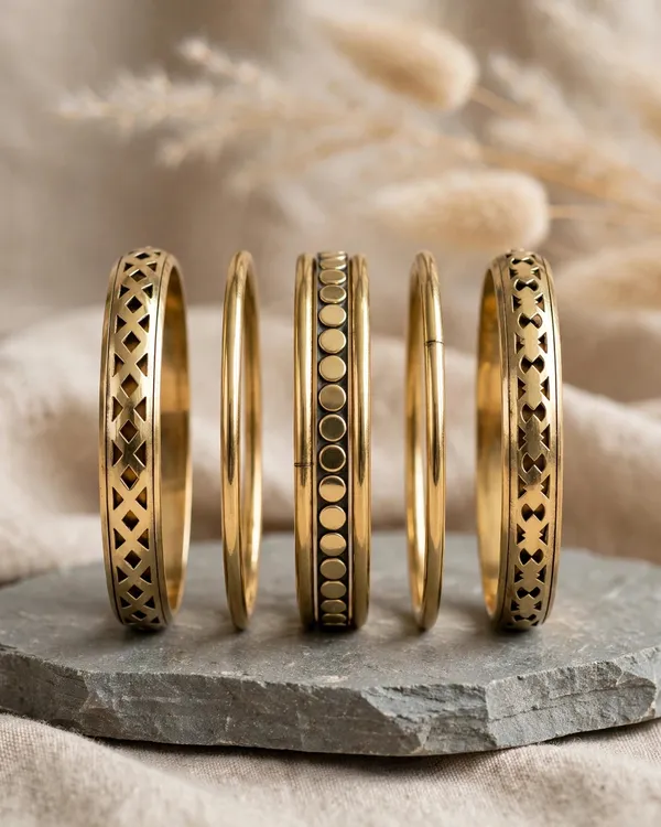 Oxidised_Bangle_Stack_(Set_of_5)_-_Golden_look