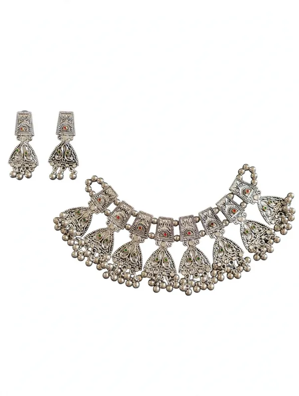 Oxidised_Silver-Tone_Choker_Necklace_Set