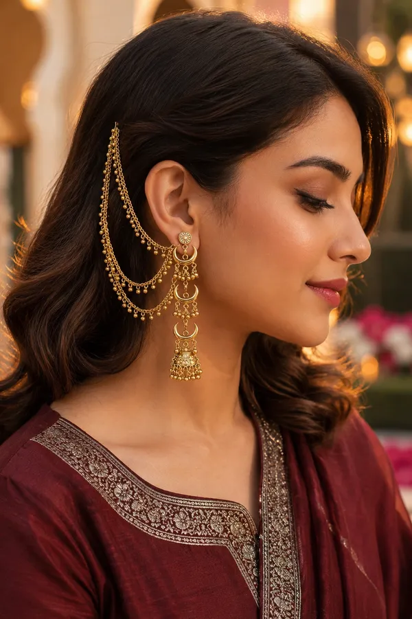 Crescent_Moon_Jhumka_Earrings_With_Hair_Chains