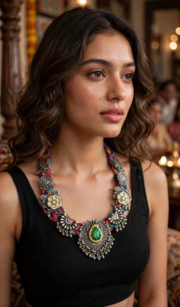 Rivaa_-_Multicolour_Braided_Jute_Necklace_with_Oxidised_Metal_Motifs