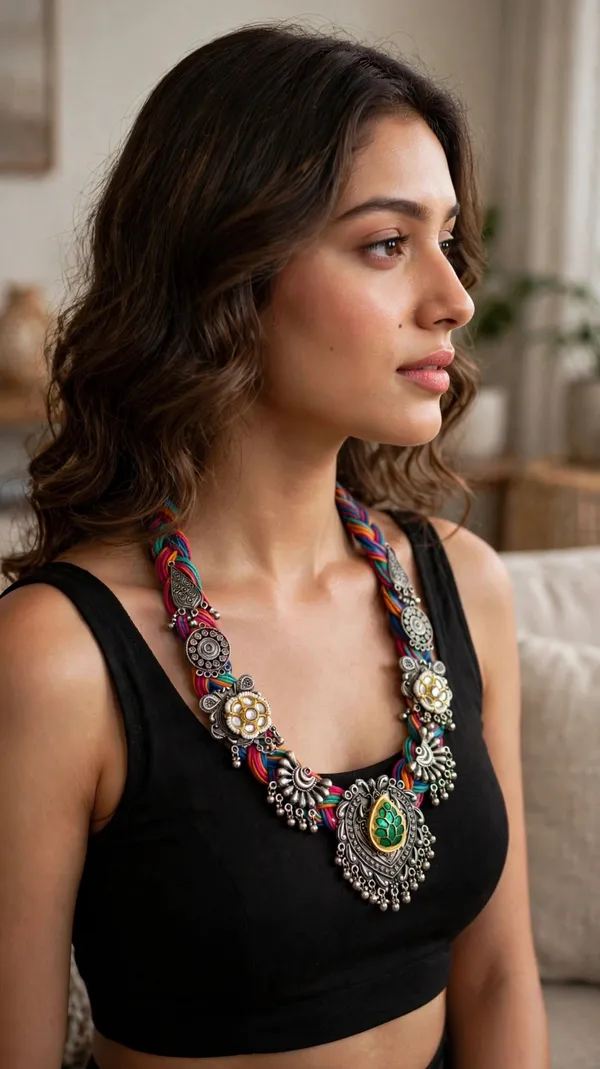 Rivaa_-_Multicolour_Braided_Jute_Necklace_with_Oxidised_Metal_Motifs
