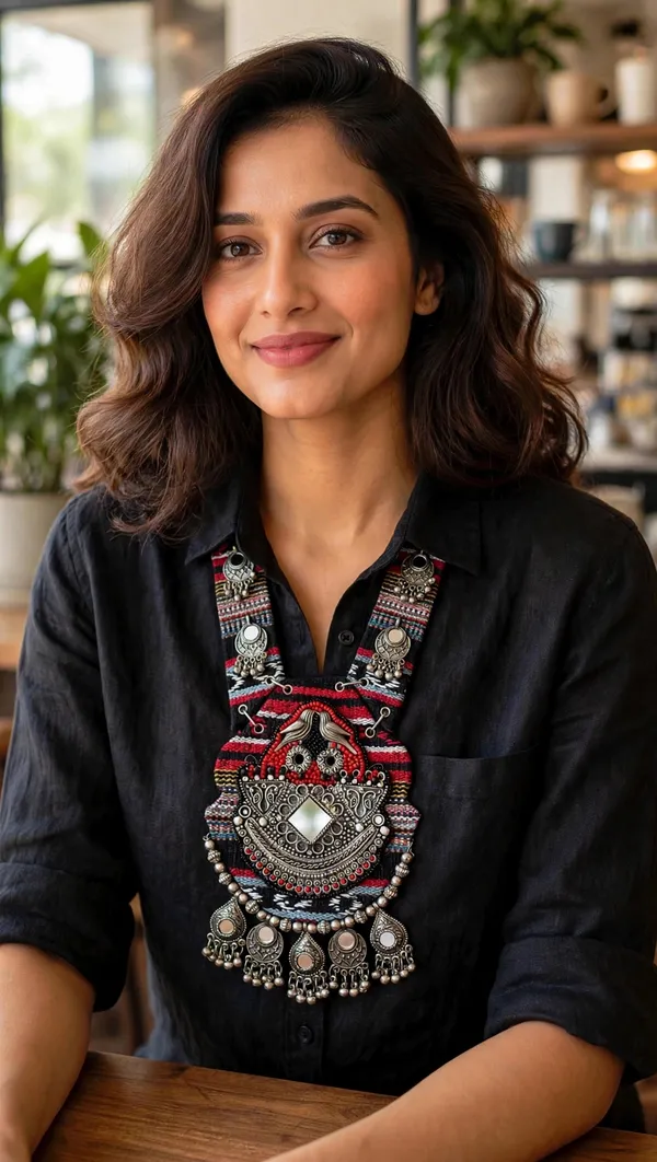 Tribal_Boho_Black_and_Red_Fabric_Necklace_with_Mirror_Work_&_oxidised_Beads