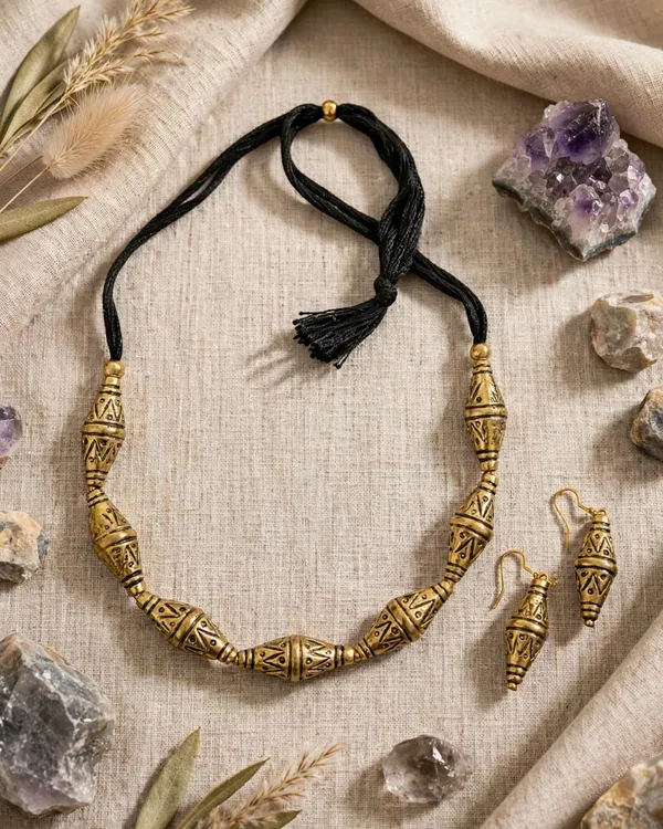 Oxidised_Tribal_Necklace_Set_With_Earrings