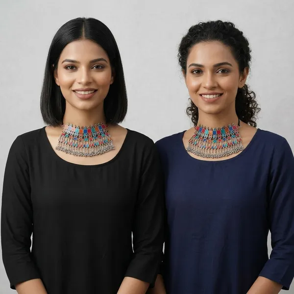 Oxidised_Meena_Choker_Necklace