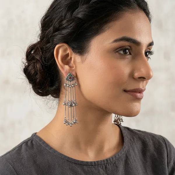Kashmiri_Silver_Earrings_With_Ghungroo_Bells