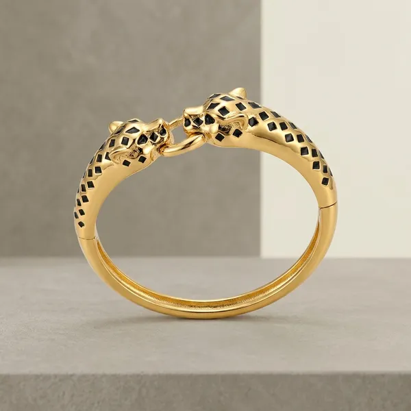 Gold_Stainless_Steel_Dual_Leopard_Head_Bangle_Bracelet_For_Men