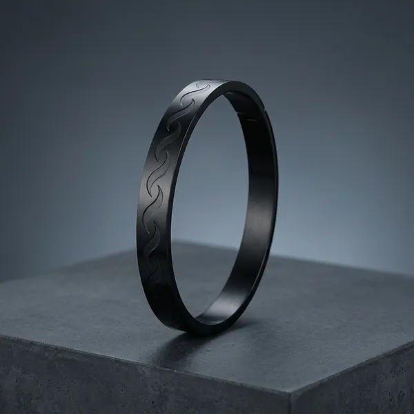 Black_Stainless_Steel_Motivational_Wristband_Bracelet_For_Men
