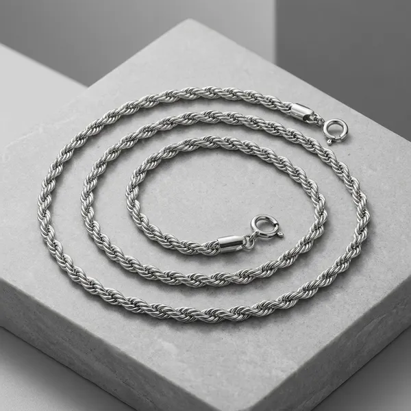Silver_Stainless_Steel_Rope_Chain_Necklace_For_Unisex