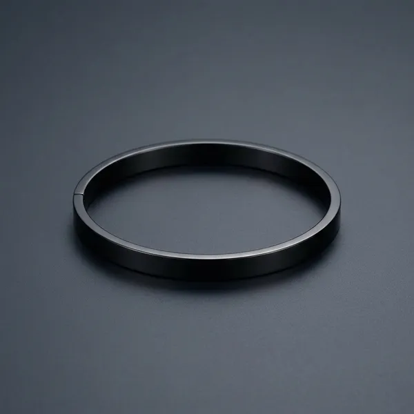 Black_Stainless_Steel_O_Ring_Bangle_Bracelet_For_Men
