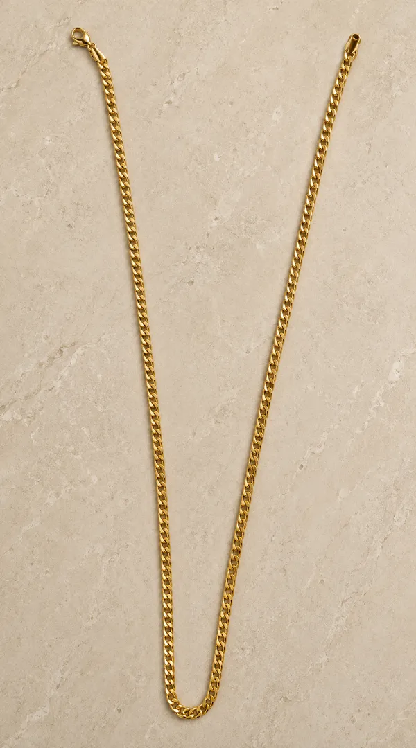 Gold_Stainless_Steel_Classic_Chain_Necklace_For_Unisex