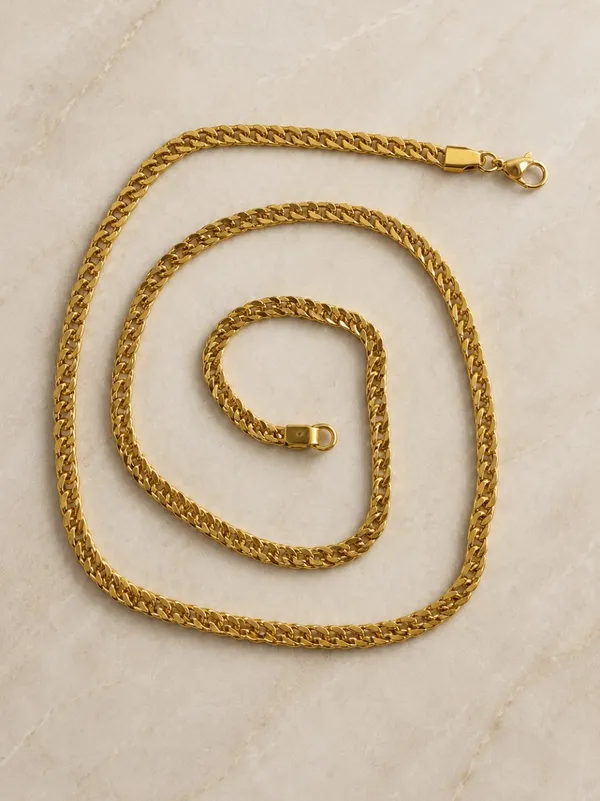 Gold_Stainless_Steel_Classic_Chain_Necklace_For_Unisex