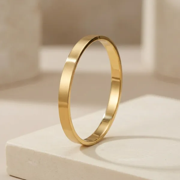 Gold_Stainless_Steel_Slim_Bangle_Bracelet_For_Men