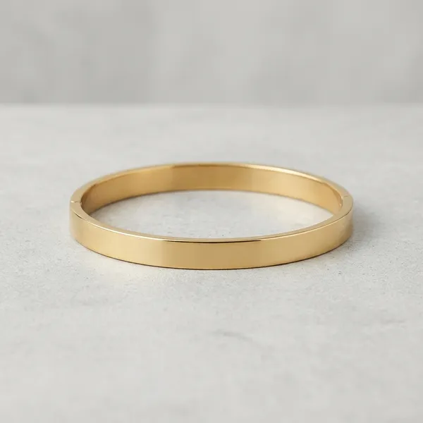 Gold_Stainless_Steel_Slim_Bangle_Bracelet_For_Men