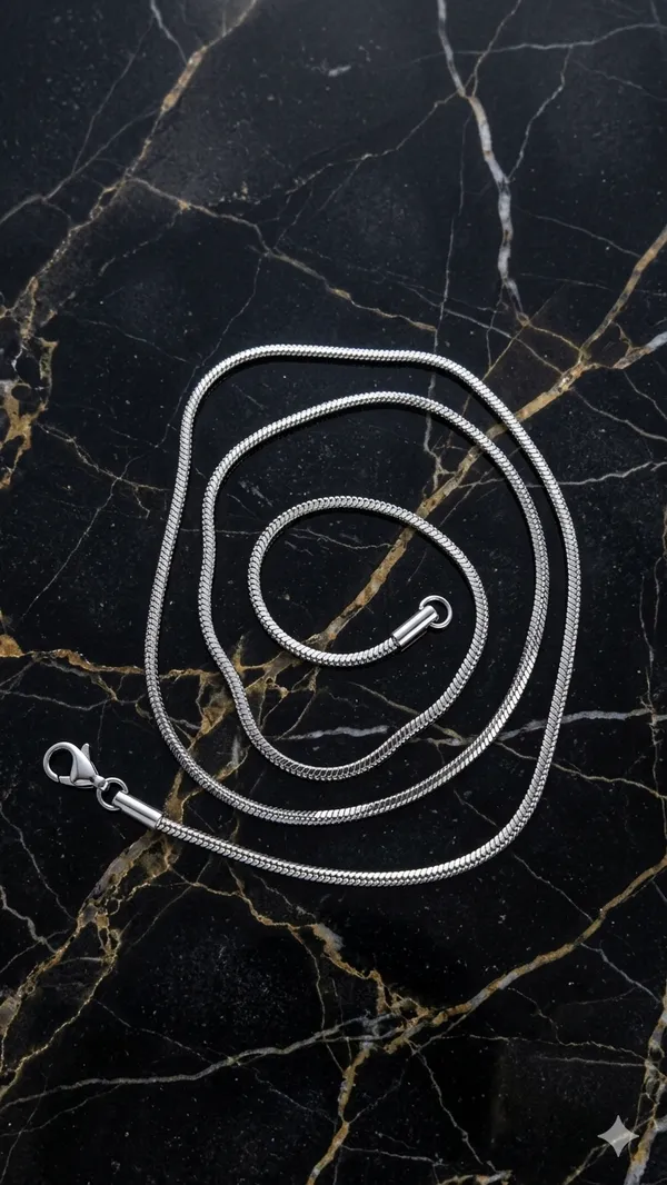 Silver_Stainless_Steel_Snake_Chain_Necklace_For_Unisex