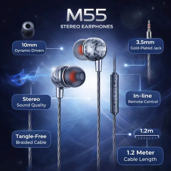 Arishacreative_Kdm_M55_Wh_Wired_Black,_In_The_Ear___Pack_Of_2