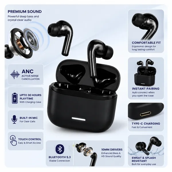 BeLL_Bliss_Pods_A4_Wireless_Earbuds_with_ANC_32dB,_30H_Playtime,_200H_Standby,_IPX4,_Bluetooth_Earphones