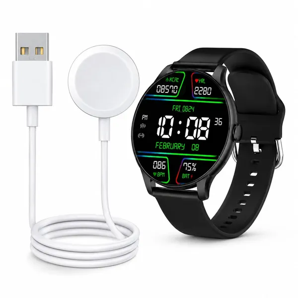 Laxasfit_Active_2_Smartwatch_for_Men_&_Women_with_1.39”_HD_Round_Display,_Bluetooth_Calling,_Heart_Rate_&_SPO₂_Monitor,_100+_Sports_Modes,_IP67,_Long_Battery_Life_for_Android_&_iOS_(Grey)