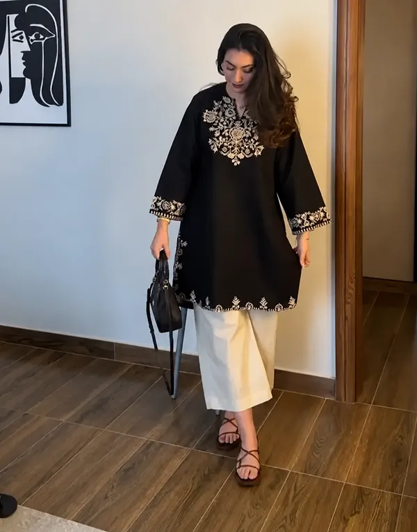 Embroidery_Black_Cotton_Kurta_Set_with_Palazzo_Pants