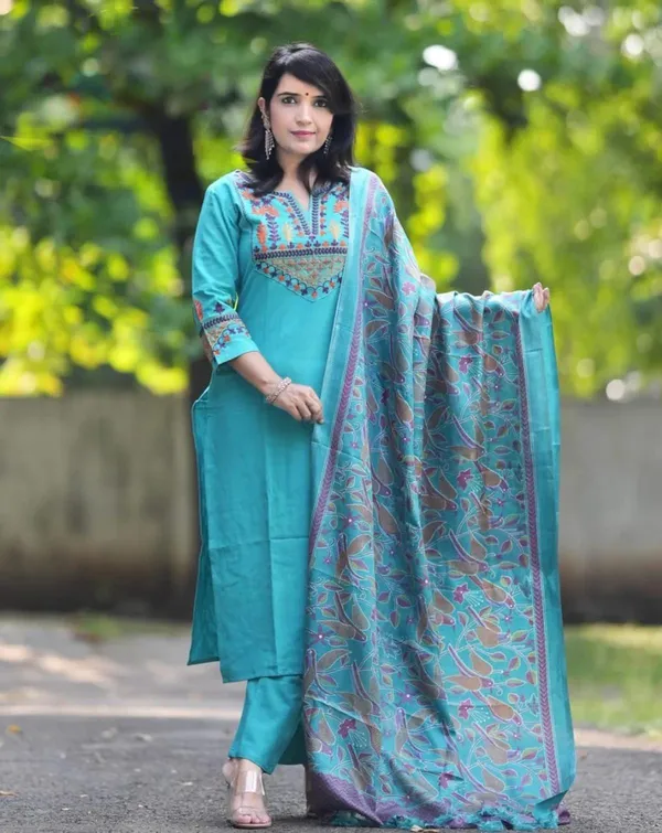 Turquoise_Blue_Jaipuri_Embroidered_Cotton_Suit_Set_With_Printed_Dupatta_Elegant_Ethnic_Wear_For_Women