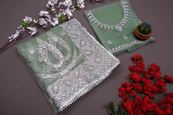 Light_Pista_Heavy_Gold_Butterfly_Net_Premium_Saree_For_Women