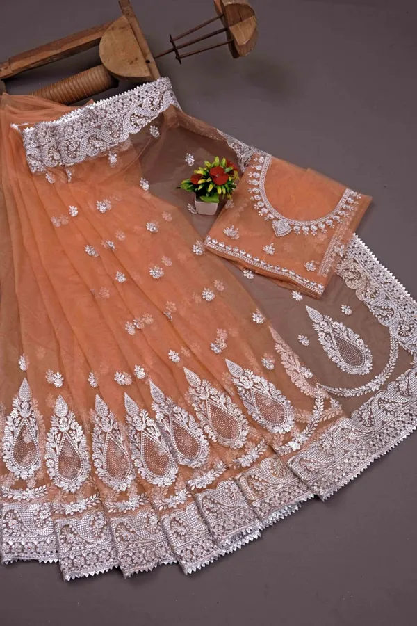 Orange_Heavy_Gold_Butterfly_Net_Premium_Saree_For_Women