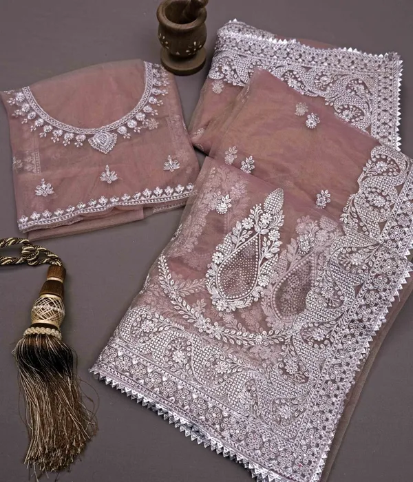 Pastel_Brown_Heavy_Gold_Butterfly_Net_Premium_Saree_For_Women