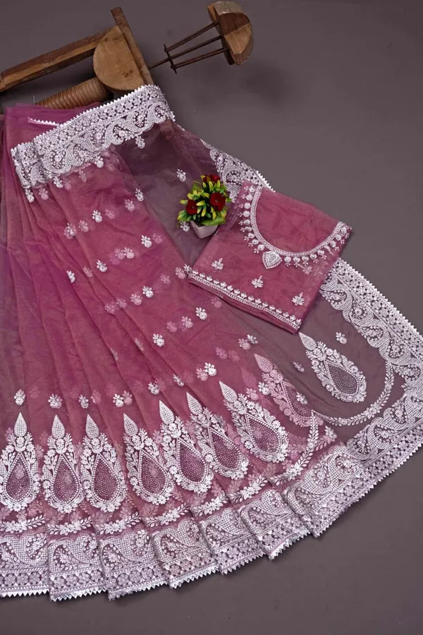 Pink_Heavy_Gold_Butterfly_Net_Premium_Saree_For_Women