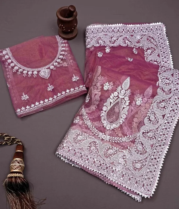 Pink_Heavy_Gold_Butterfly_Net_Premium_Saree_For_Women