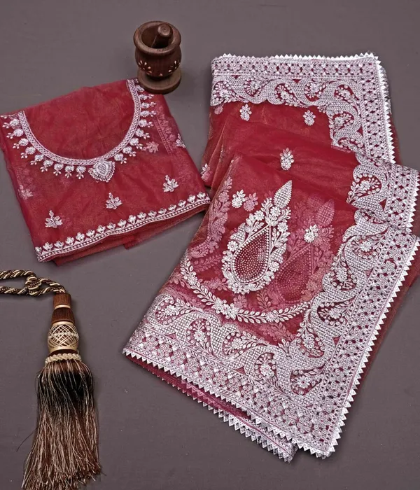 Red_Heavy_Gold_Butterfly_Net_Premium_Saree_For_Women