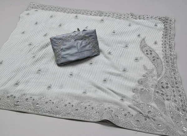 Light_Grey_Georgette_Crash_Premium_Saree_For_Women