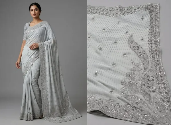 Light_Grey_Georgette_Crash_Premium_Saree_For_Women