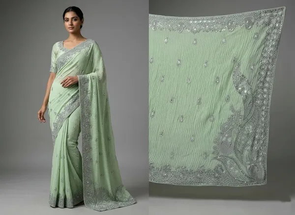 Pista_Green_Georgette_Crash_Premium_Saree_For_Women