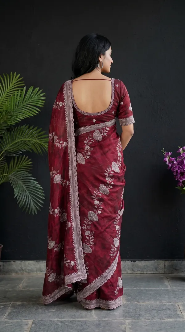 Maroon_Fandy_Satin_Premium_Saree_For_Women
