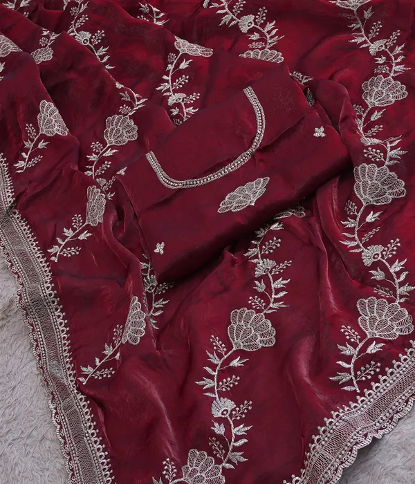 Maroon_Fandy_Satin_Premium_Saree_For_Women