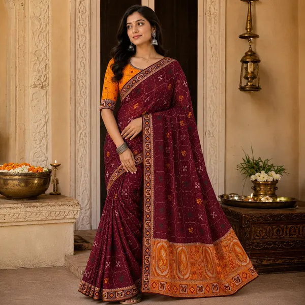 Maroon_Fandy_Chiffon_Satin_Premium_Saree_For_Women