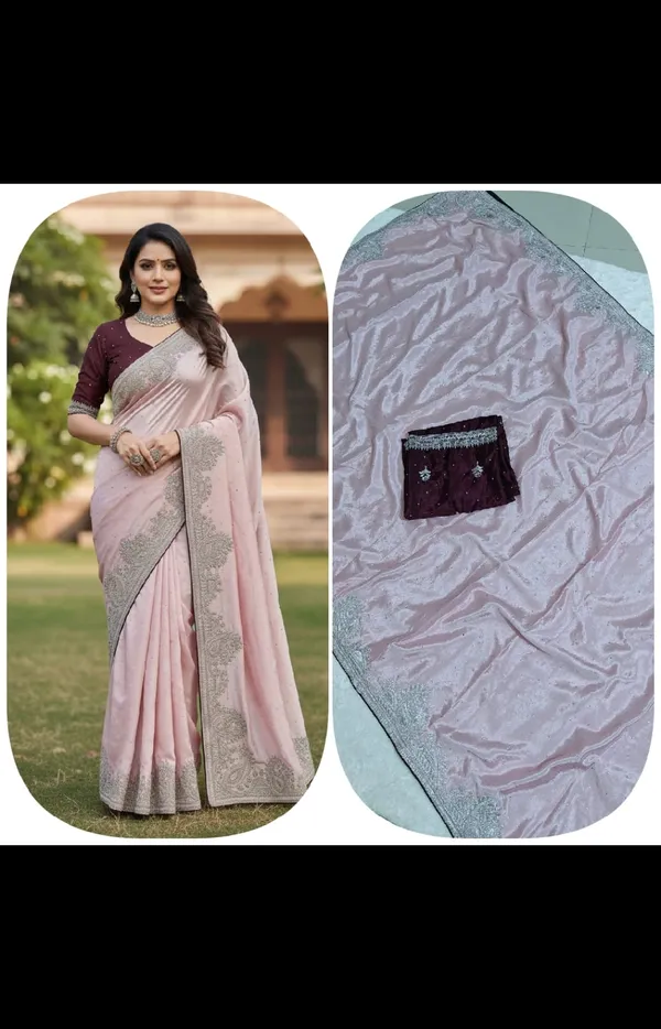 Baby_Pink_Chinon_Premium_Saree_For_Women