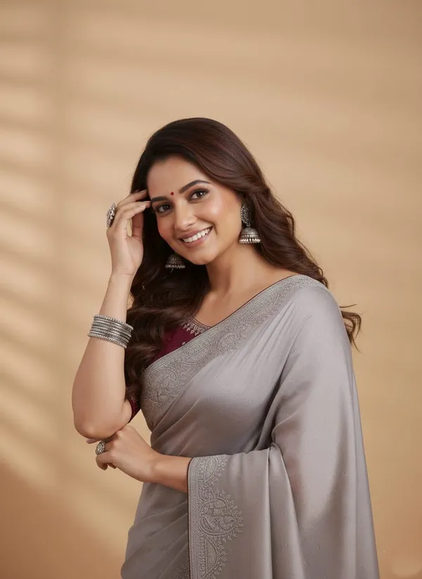 Grey_Chinon_Premium_Saree_For_Women