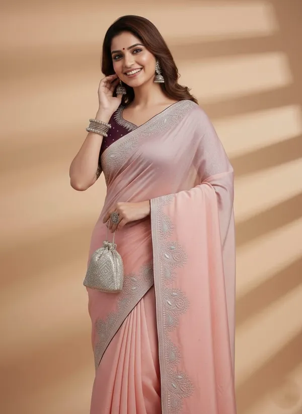 Peach_Chinon_Premium_Saree_For_Women
