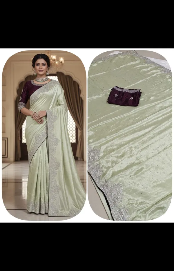 Sky_Blue_Chinon_Premium_Saree_For_Women