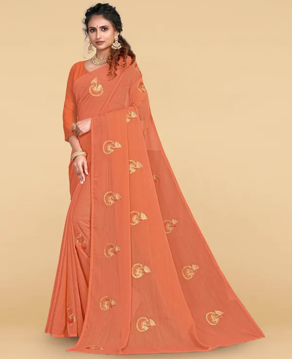 Peach_Vichitra_And_Mono_Banglori_Premium_Saree_For_Women