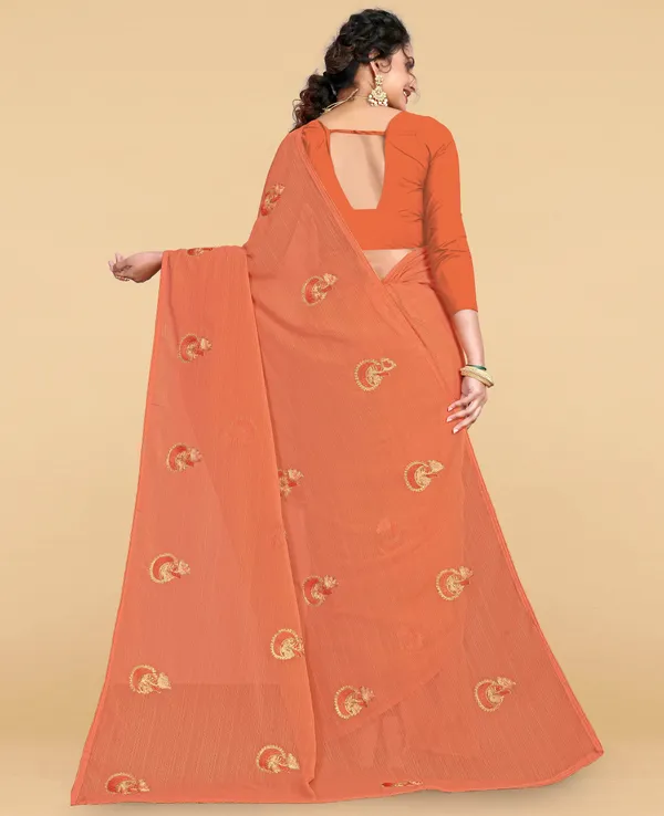 Peach_Vichitra_And_Mono_Banglori_Premium_Saree_For_Women
