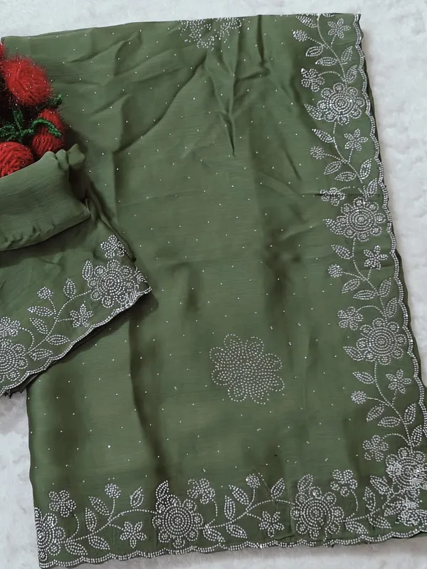 Green_Chinon_Premium_Saree_For_Women