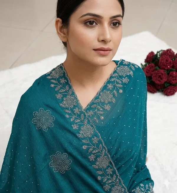 Green_Chiffon_Premium_Saree_For_Women